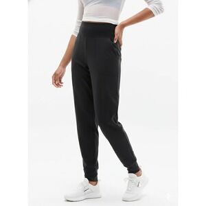 Athleta Coaster Luxe High Rise Black Jogger Pants Womens Athleisure Large Petite